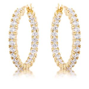 18k Gold Plated Eternity Hoop Earrings